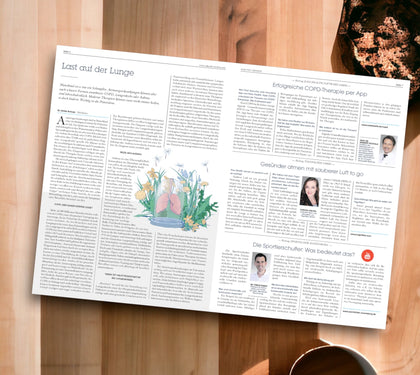 Zukunft Medizin in der Tageszeitung DIE ZEIT - "Gesünder atmen mit sauberer Luft to go"
