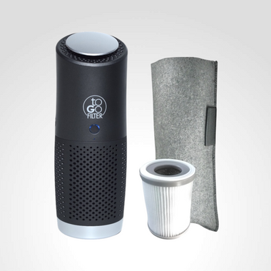 Togofilter_Komfort_Plus_Paket_Nature mit Luftreiniger, Ersatzfilter und Nature Bag Schutztasche in einem Paket schwarz silber