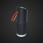 toGo Filter Luftreiniger Rückansicht schwarz-silber mini klein tragbar mit 3-in-1 HEPA-13-Filter, Vorfilter und Aktivkohlefilter, entfernt bis zu 99,95 % von Schadstoffen wie Staub, Pollen, Rauch, Viren, Bakterien, Corona, Grippe, ideal für saubere Luft bei Allergie, Allergikern, Asthma, Asthmatikern